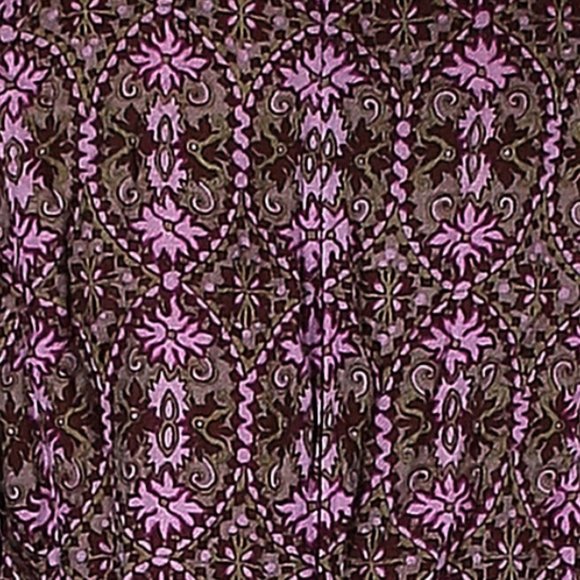 ANNA SUI Victorian Wallpaper Purple Print Taupe Trim FALL 2015 Runway Fitted Top - Picture 4 of 5